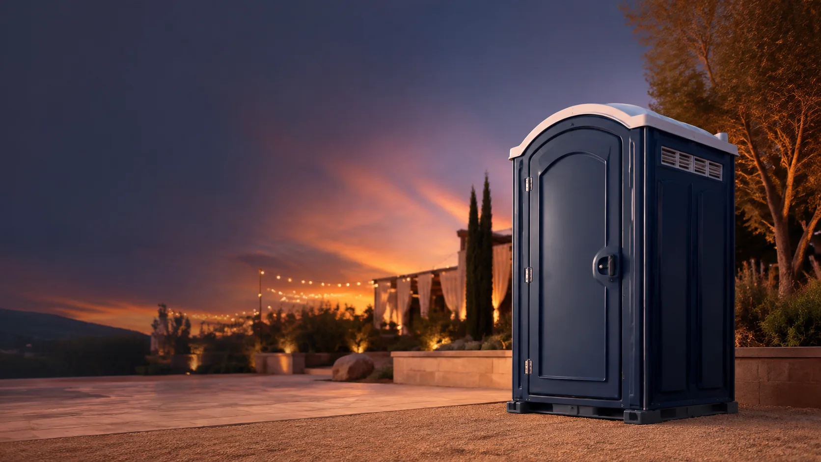 Portable restroom shown for rental planning in Quincy, IL